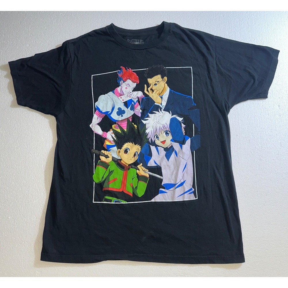 Hunter‎ x Hunter Graphic Tee Black Gon Killua Hisoka Leorio Anime Shirt Mens L